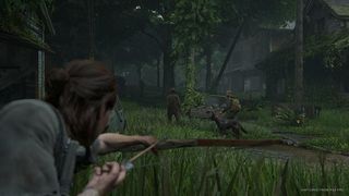 Ellie stalks a foe in The Last of Us Part II