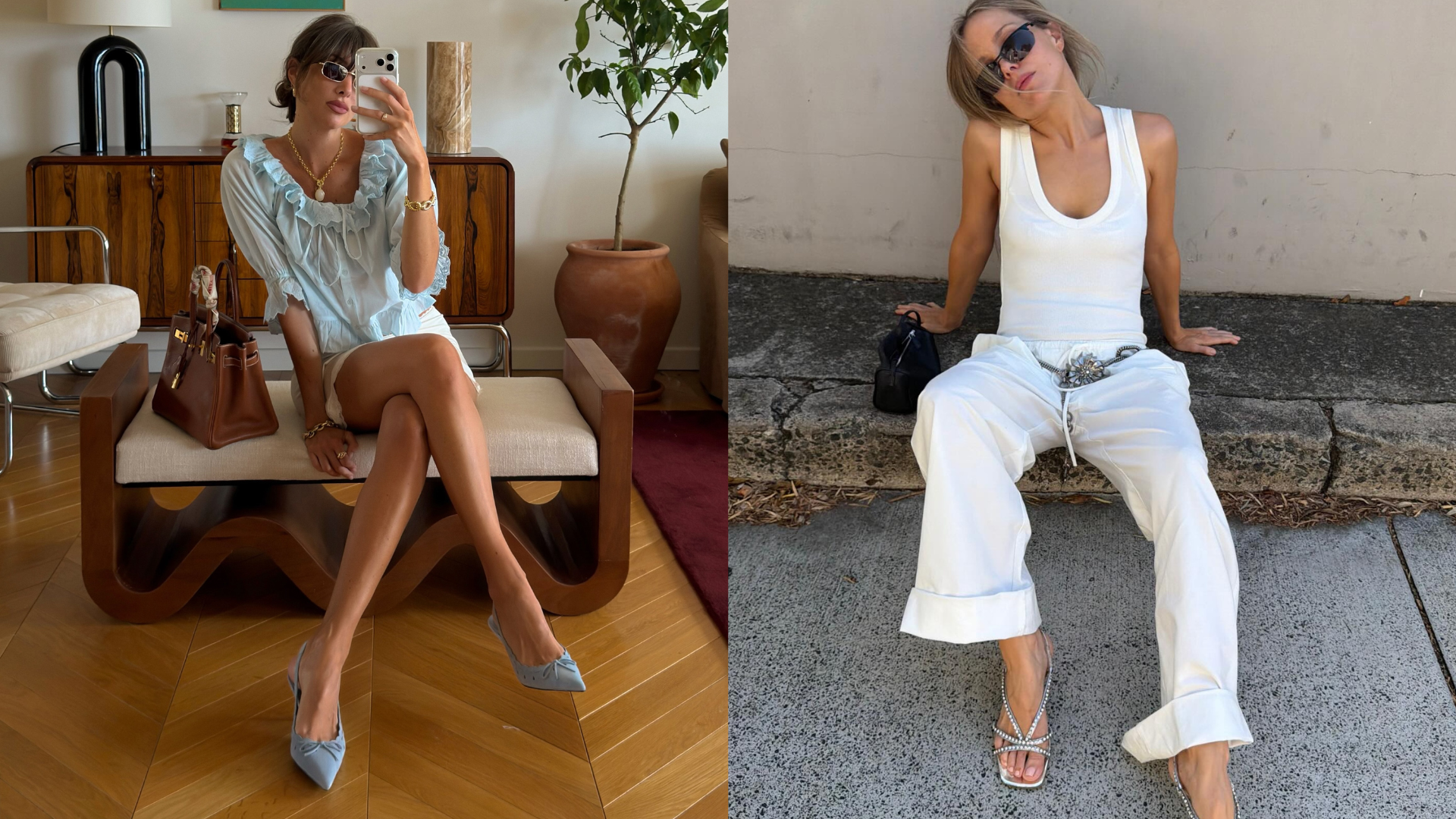 Collage of women wearing princess shoe trend summer 2026.