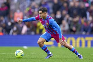 Philippe Coutinho in action for Barcelona against Real Betis in 2021.