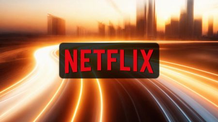 Netflix logo on a highway background