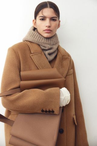 Long Wool-Blend Coat