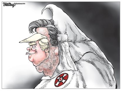 Political Cartoon U.S. Donald Trump Steve Bannon KKK