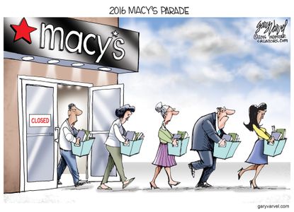 Editorial cartoon US Macy's employees