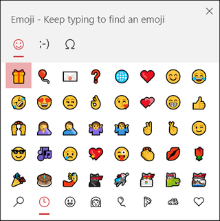 Windows emoji panel