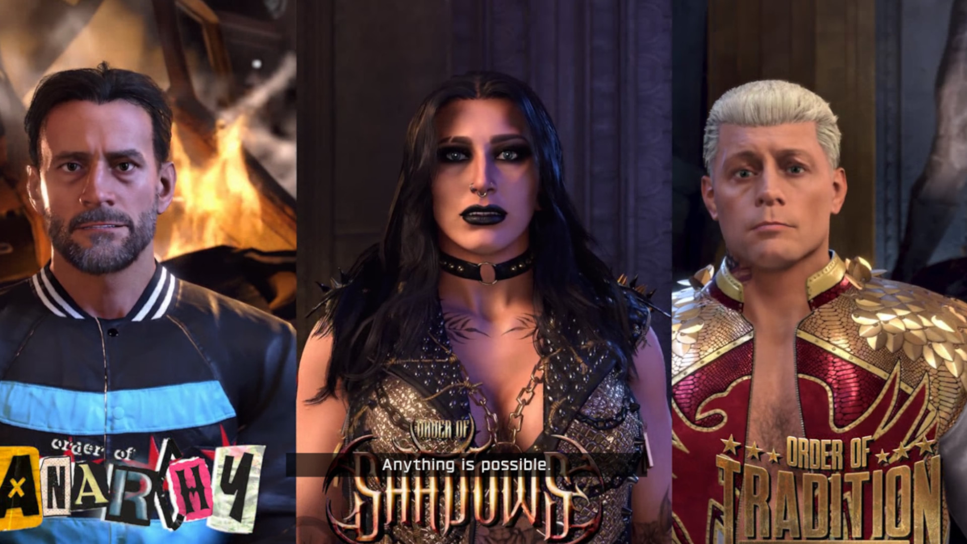 Choosing your path in WWE 2K26 between the Order of Anarchy, Shadows, and Tradition