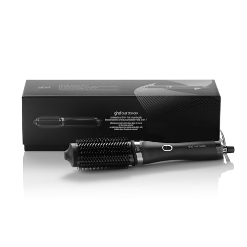 Ghd Duet Blowdry - 2-In-1 Hot Air Brush for Wet to Dry Styling With No Heat Damage, 3x More Volume, More Shine, and Frizz-Free Finish - Quiet Styling, Heated Bristles and Barrel - Black
