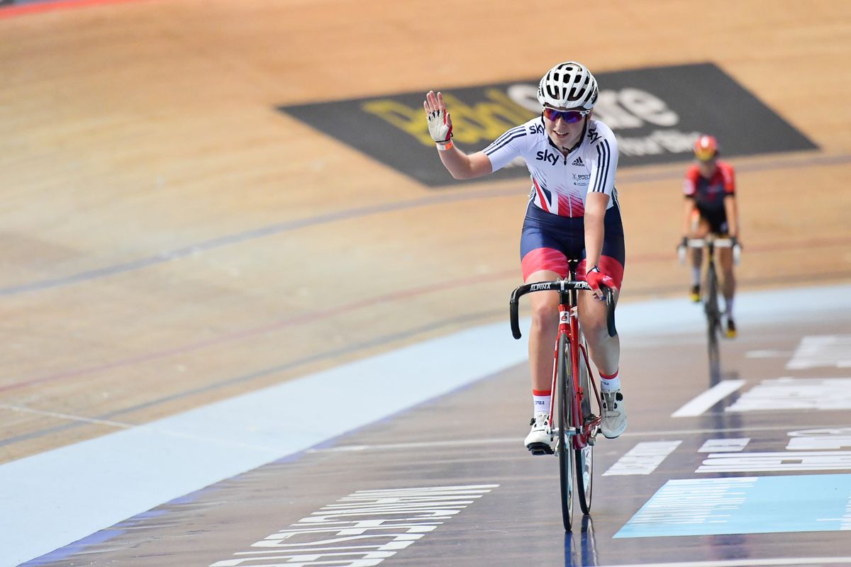 Manon Lloyd waves to the crowd