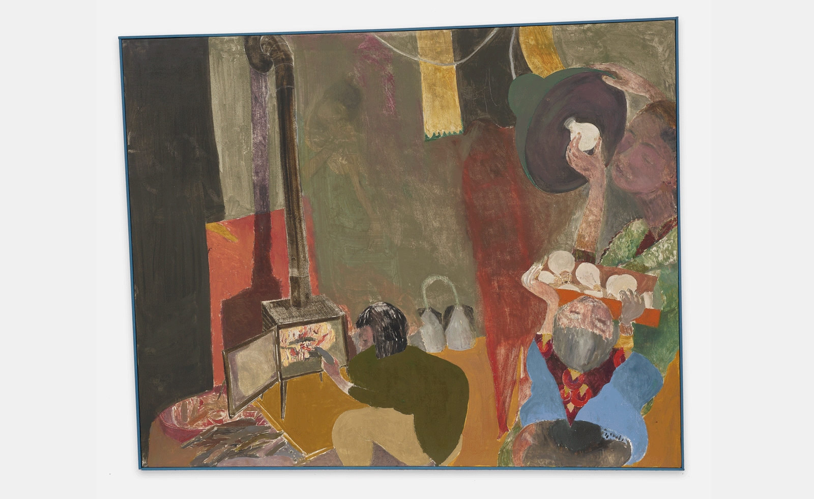 painting of woman screwing ligbulb in