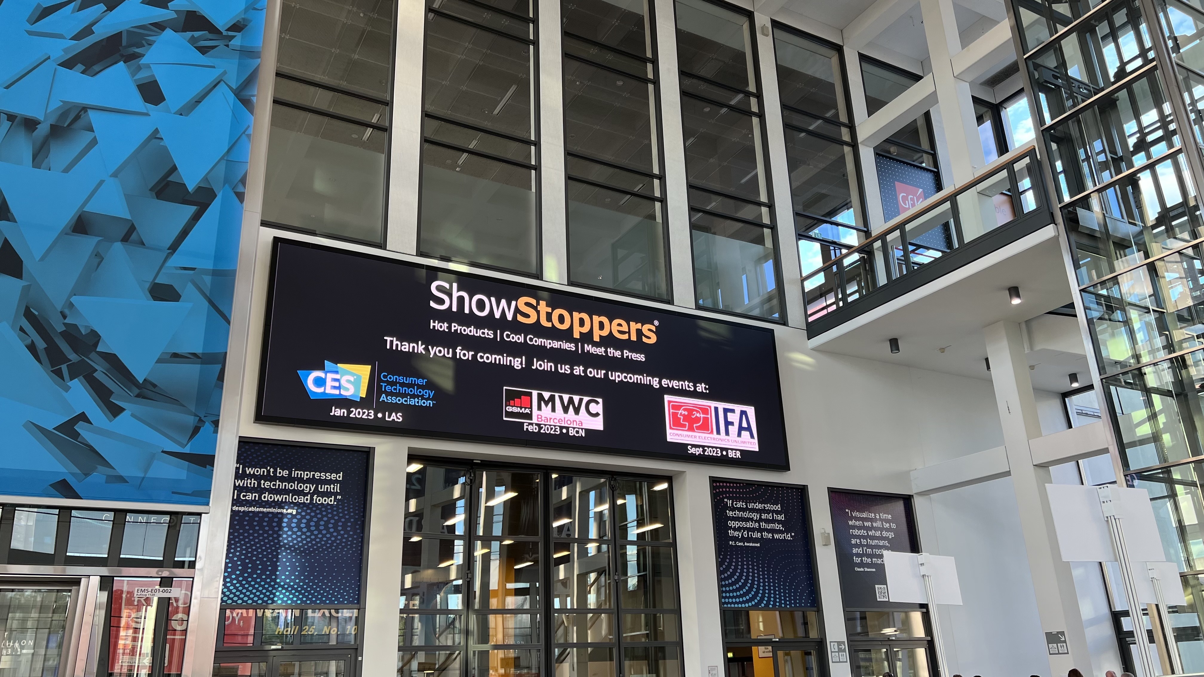 an photos of the Showstoppers sign at IFA 20222