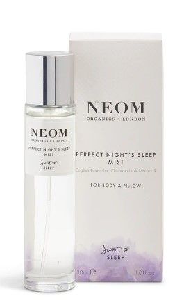 A spray bottle filled with Neom pillow mist