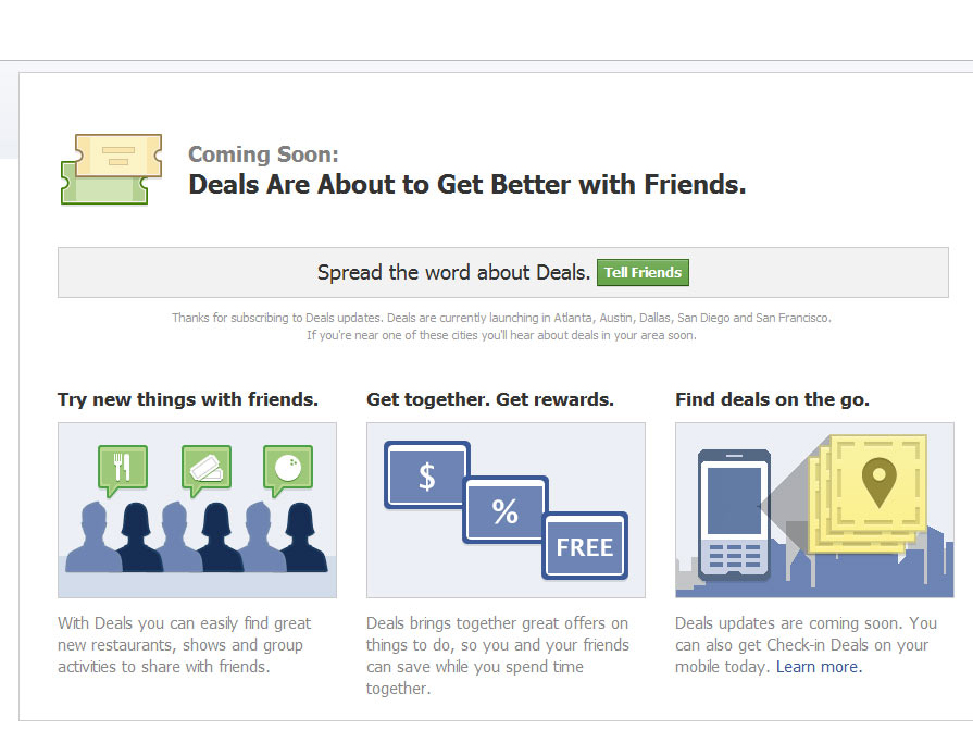 Facebook Deals: it&#039;s not the same as Facebook Deals