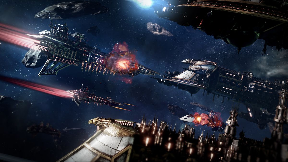 Blasting gunboats with nova cannons in Battlefleet Gothic Armada