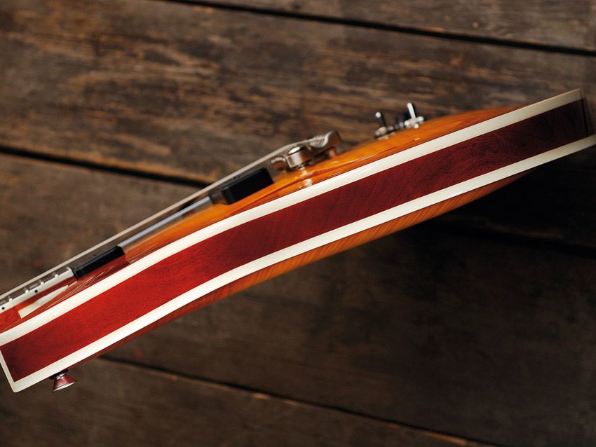 The 3-D contouring improves the guitar's playing comfort.