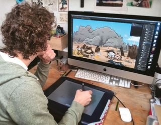 Alex Milway refuses to be parted from his Intuos 2 and, combined with Photoshop, loves how quickly it lets him create work and correct mistakes