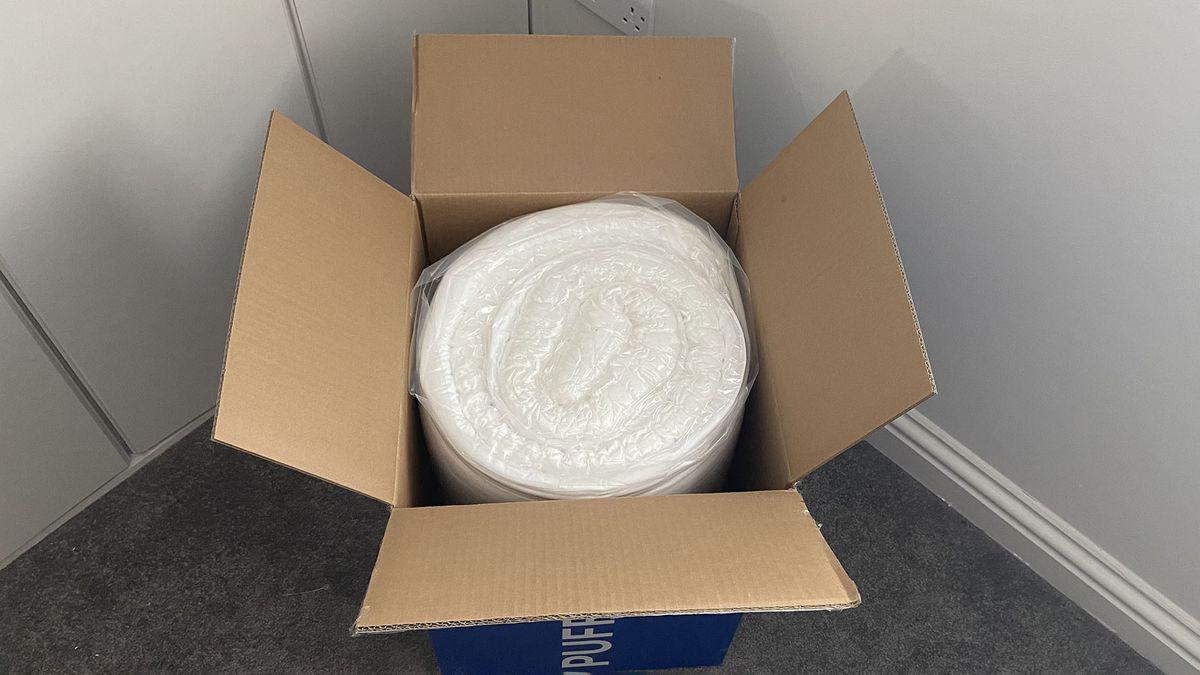 Puffy Deluxe Mattress Topper in its box