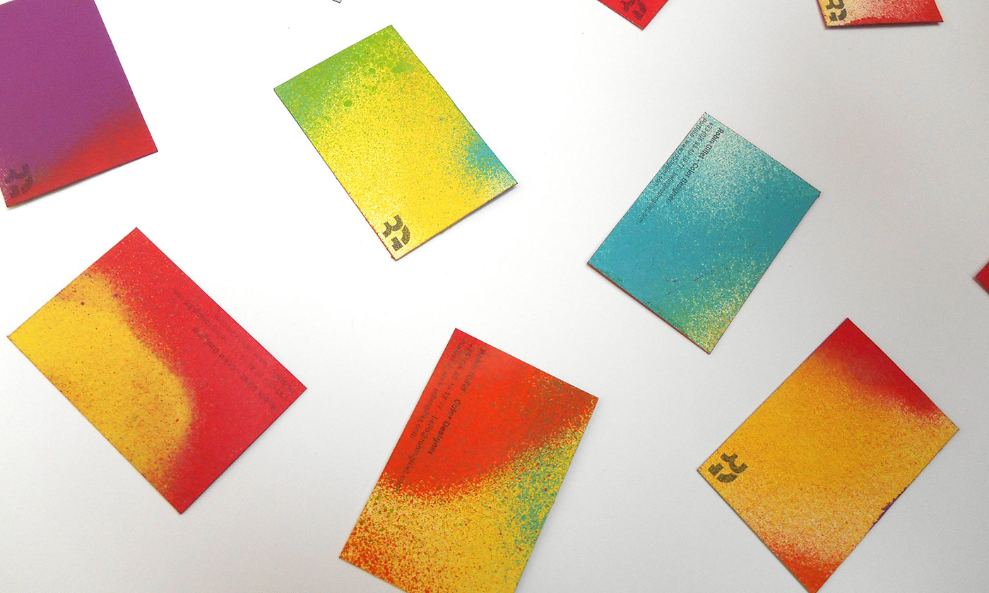 Colourful business cards