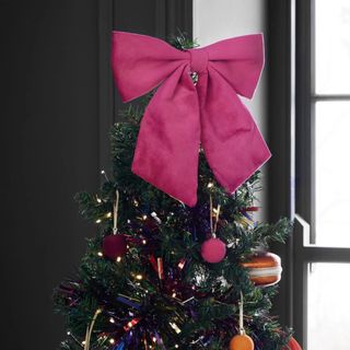 Next Pink Velvet Bow Christmas Decoration