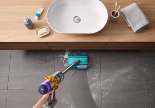Dyson Submarine being used to clean floor