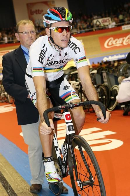 Philippe Gilbert rides the track in Gent, Belgium