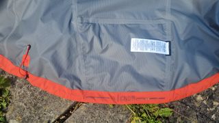 inside rear hem of a cycling jacket