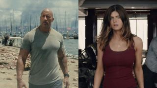 Dwayne Johnson and ALexandra Daddario in San Andreas