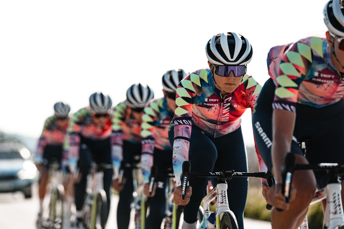 Canyon-SRAM Racing at 2022 camp in Spain showcase new kits by Canyon