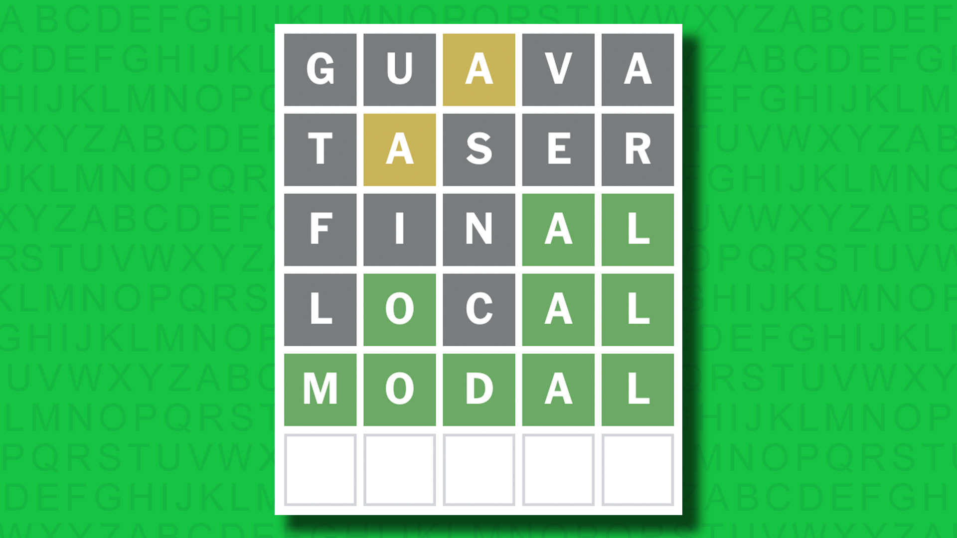 NYT Wordle answer for game 1489 on a green background