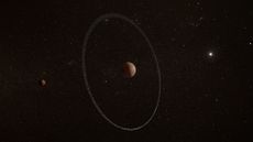 An artist's impression of the dwarf planet Quaoar, located beyond Neptune