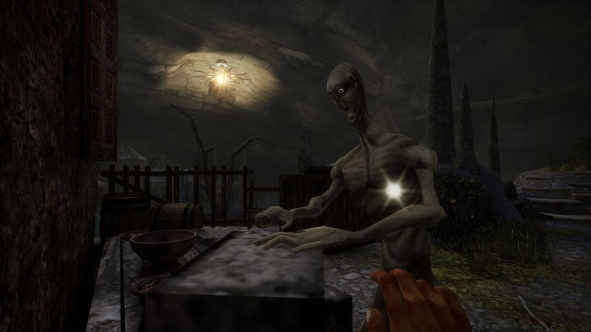 monster creature contemplating a desk