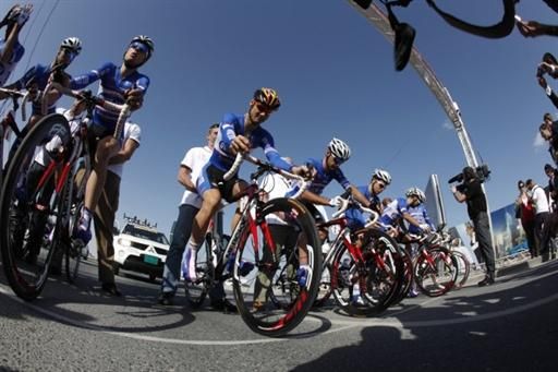 Quick Step were the last team to start in the team time trial
