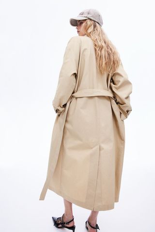 Single-Breasted Twill Trench Coat