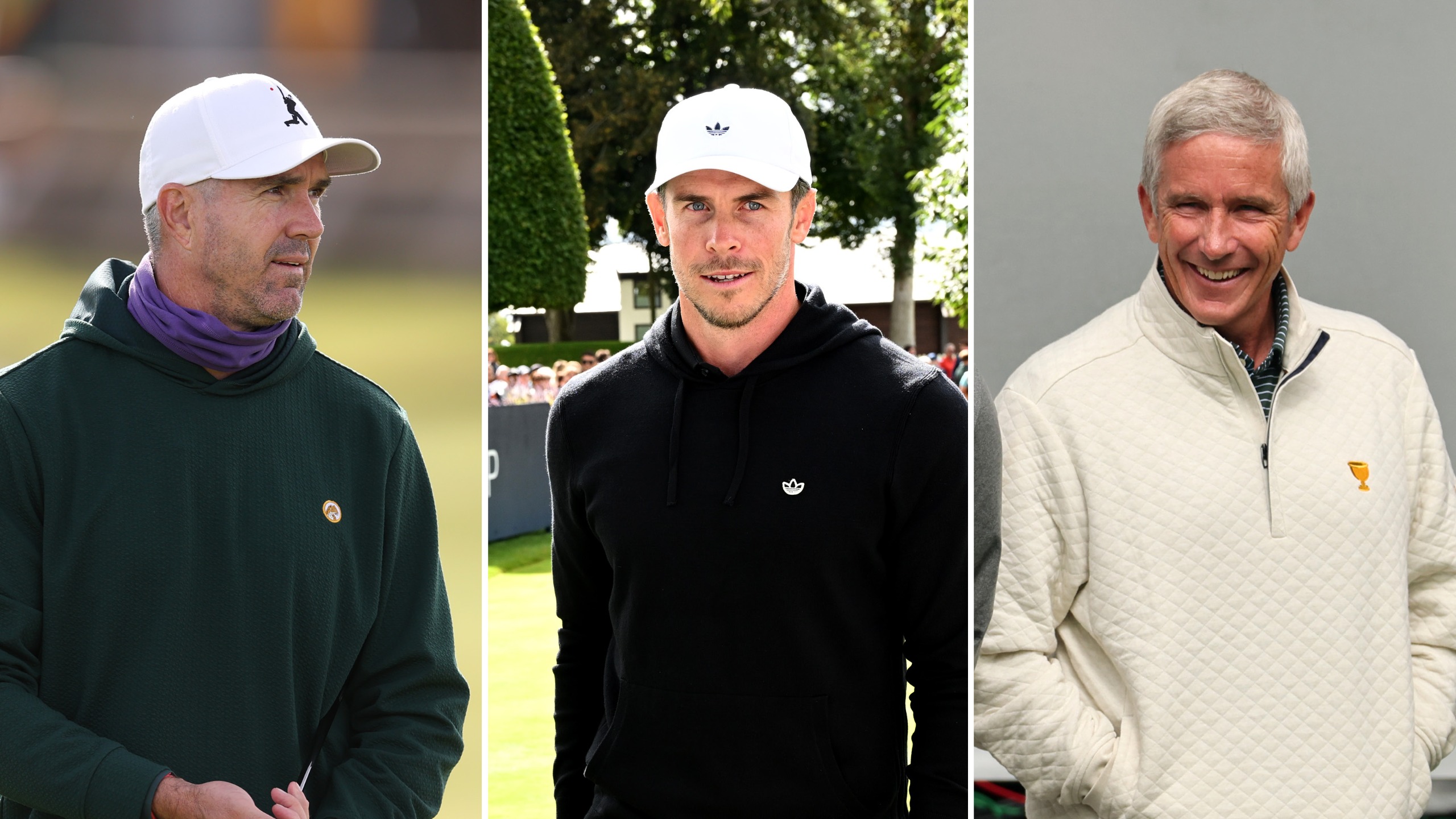 (L to R) Kevin Pietersen, Gareth Bale and Jay Monahan