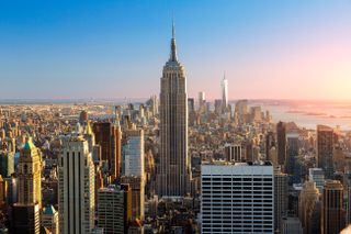 New York City, Empire State Building at Sunset. Image shot 2018. Exact date unknown.