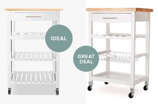 kitchen ideal and great deal white trolley with white background