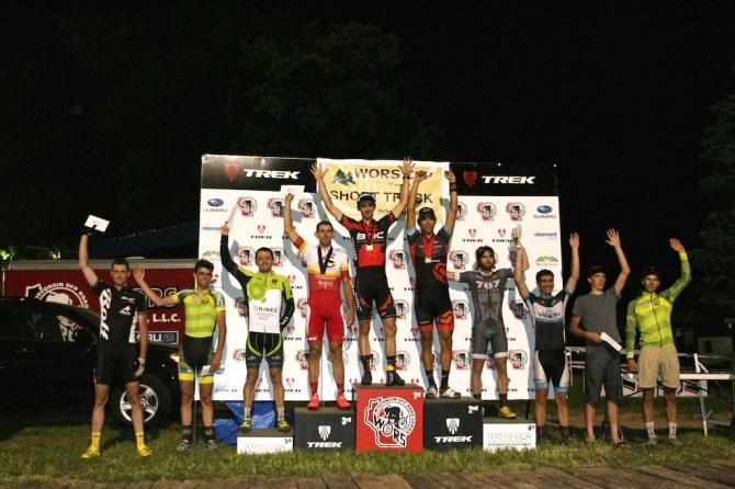 The WORS short track men's podium