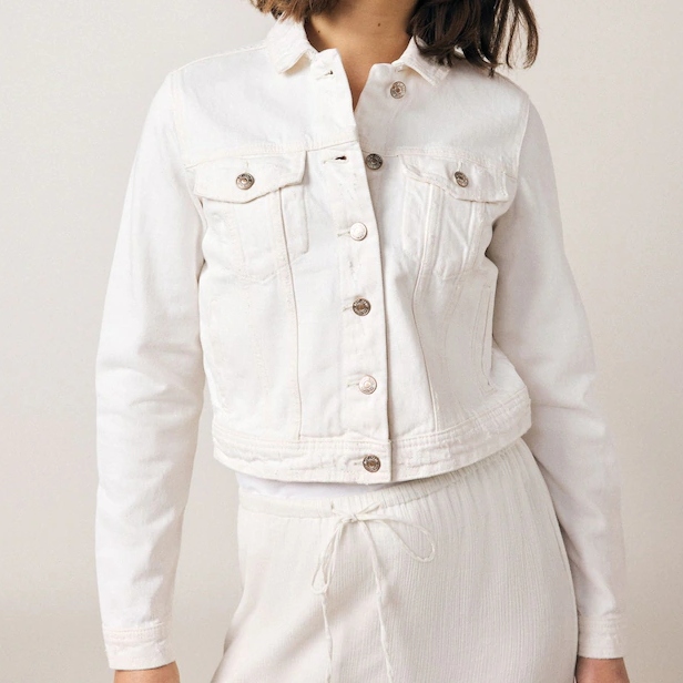 Next White Fitted Denim Jacket