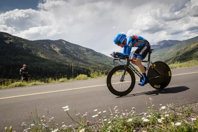Andrew Talansky (Garmin-Sharp) comes through on one of the faster sections of the course.
