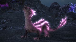 A lizard lets out a triumphant scream in one of Final Fantasy 14: Dawntrail's dungeons.