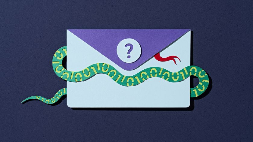 Paper craft illustration of a suspicious email that contains a snake