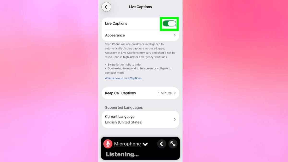 How to set up Live Captions on iPhone