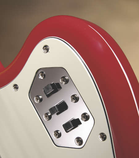 The huge variety of tonal options is down to the Jaguar's active/passive electronics and multitude of switches