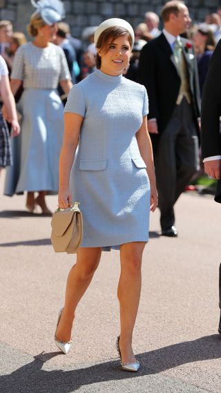 Princess Eugenie's powder blue dress for Harry and Meghan's wedding