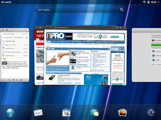 Stacking multiple browser windows in webOS on the HP TouchPad