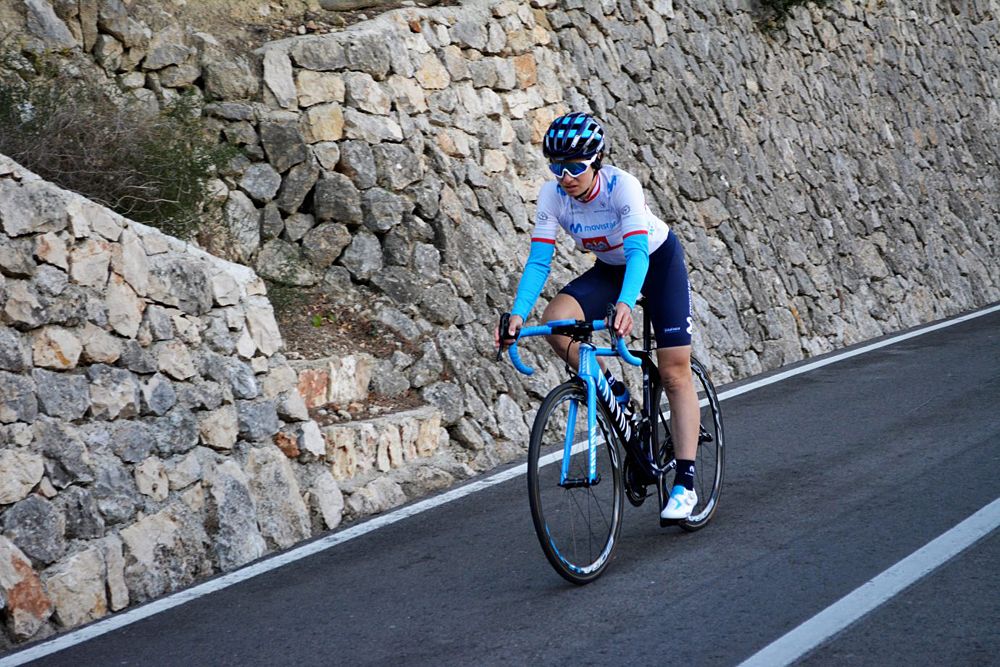 Polish champion Malgorzata Jasinska at the Movistar Team Women training camp