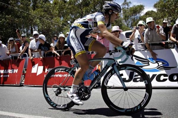 Thomas De Gendt (Vacansoleil-DCM) on Old Willunga Hill.