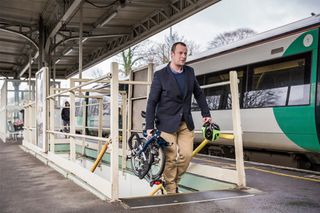 What a carry-on! The Brompton is a handy companion. Photo: Chris Catchpole