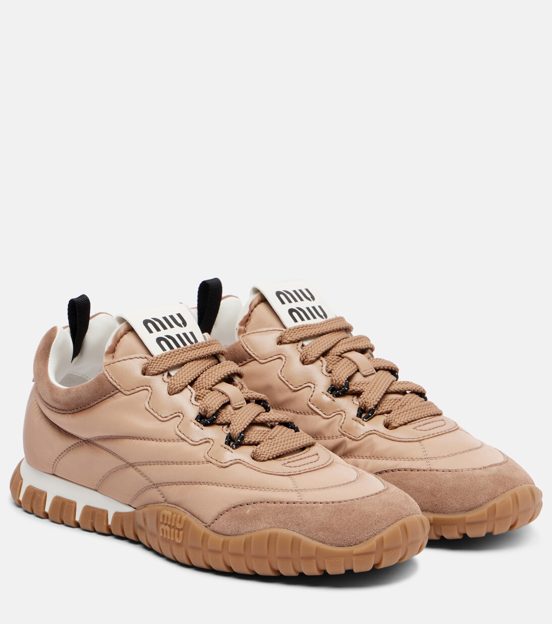 Suede-Trimmed Sneakers