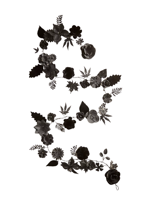 Black Velvet + Iron Floral Garland