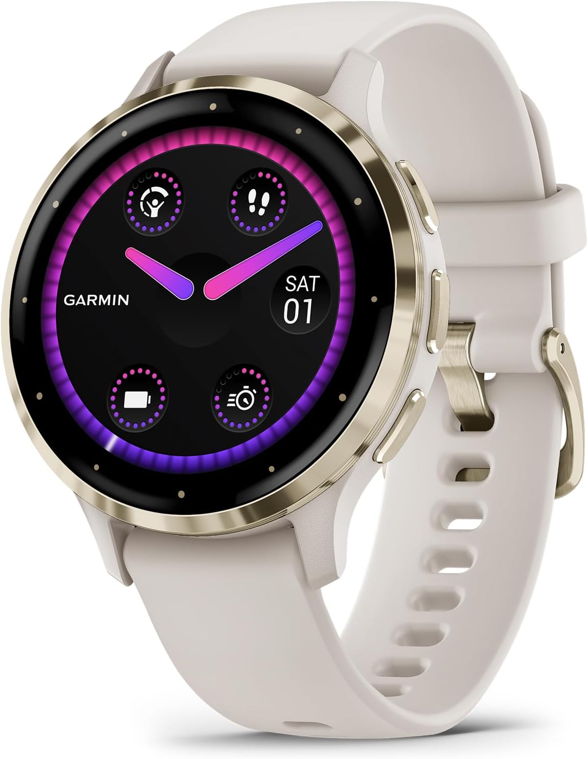 Render of the Soft Gold Garmin Venu 3S