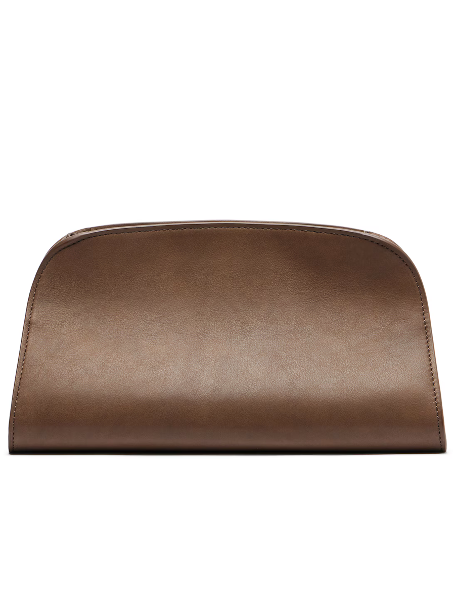 Peggy Small Leather Clutch in Brown - the Row